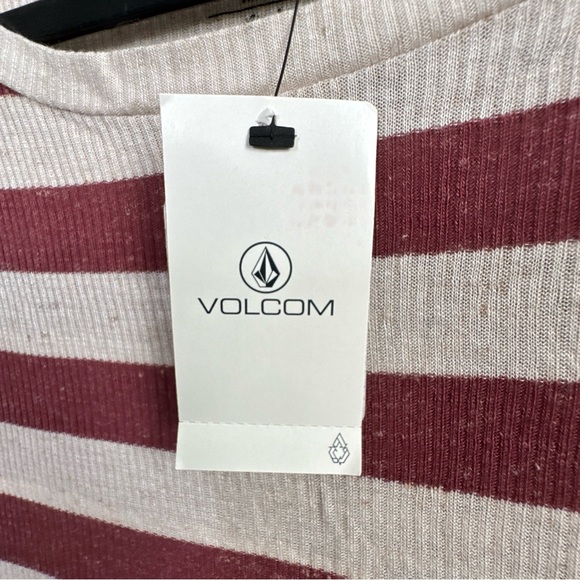 Volcom Women’s “Lived In Ribbed Tee”  Striped Size Small NWT - Picture 11 of 15